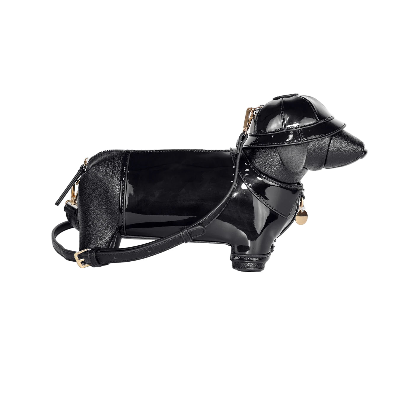 Women's Cute Dog-Shaped Leather Crossbody Bag, Designer Shoulder Purse, Evening & Party Handbag