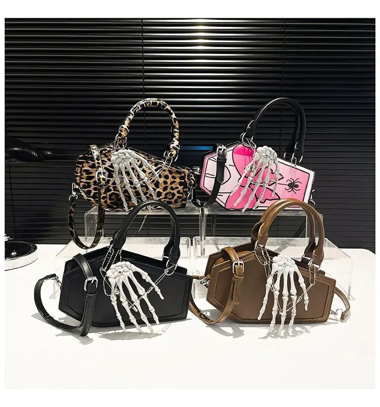 Gothic Coffin Handbag with Skeleton Hand | Alternative Shoulder Bag