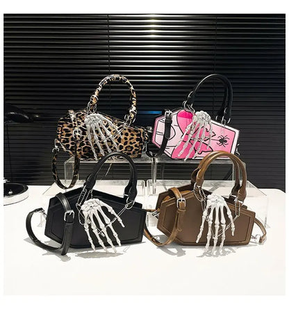 Gothic Coffin Handbag with Skeleton Hand | Alternative Shoulder Bag