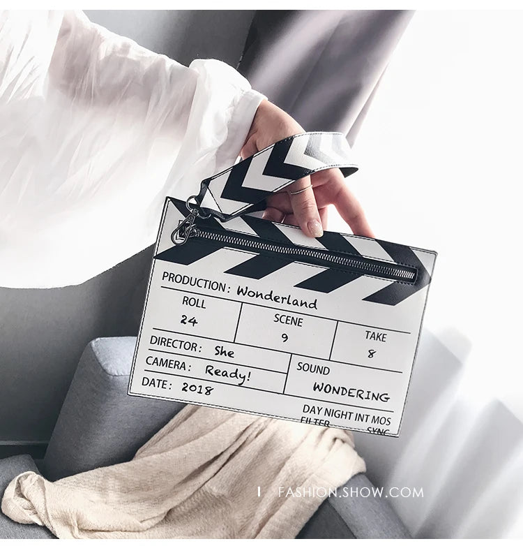 Movie Clapperboard Crossbody Bag | Cute PU Leather Clutch Purse