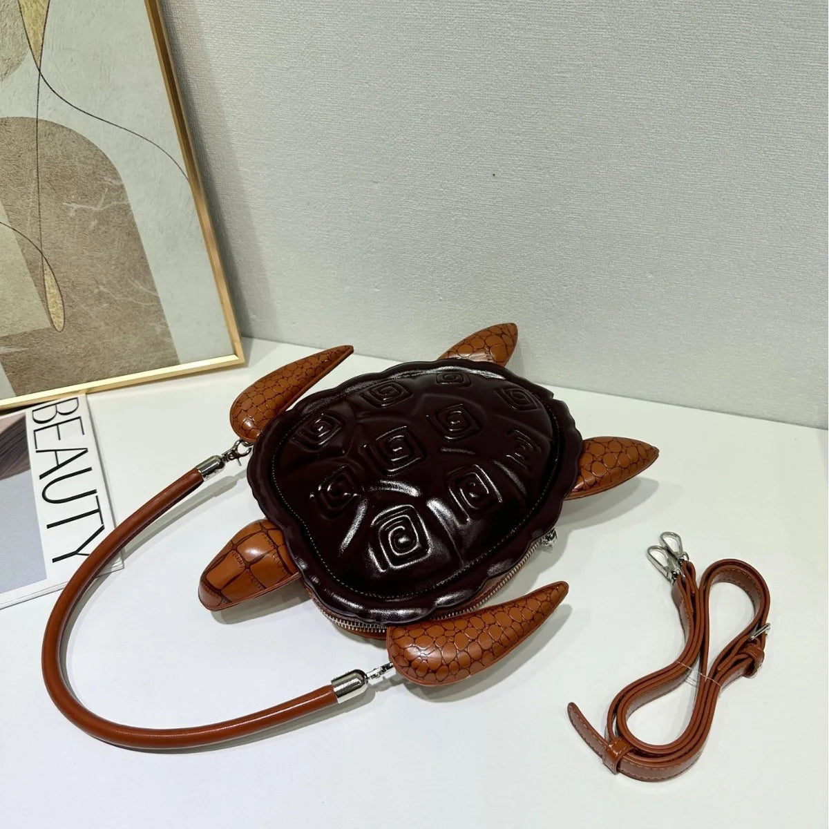2025 Autumn/Winter New Fashion, Creative, Cute and Funny Turtle Bag, Women's Handbag, Single-Shoulder Crossbody Bag