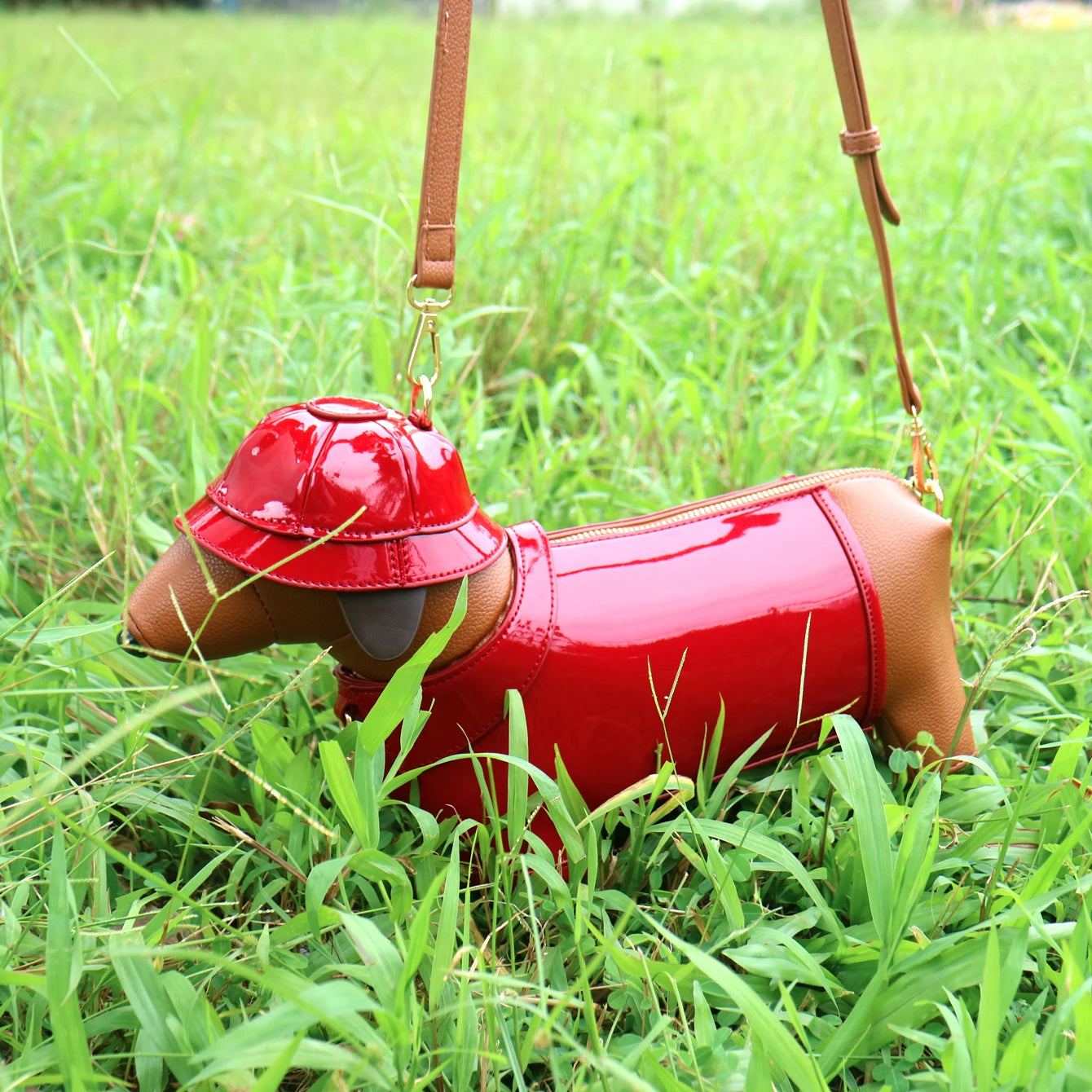Women's Cute Dog-Shaped Leather Crossbody Bag, Designer Shoulder Purse, Evening & Party Handbag
