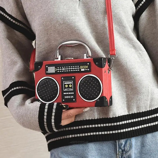 Retro Radio Cassette Recorder Bag | Vintage Crossbody Purse