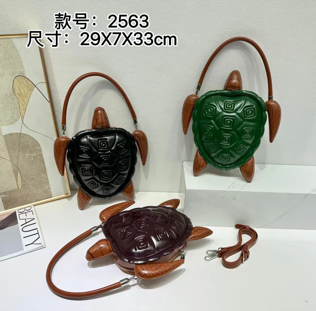 2025 Autumn/Winter New Fashion, Creative, Cute and Funny Turtle Bag, Women's Handbag, Single-Shoulder Crossbody Bag