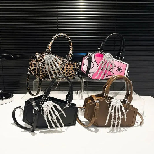 Gothic Coffin Handbag with Skeleton Hand | Alternative Shoulder Bag