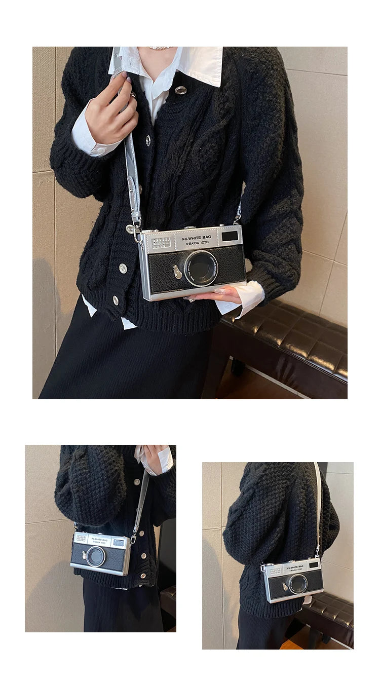 Retro Camera Shaped PU Box Unisex Crossbody Bag 2026 New Versatile Fashion Square Bag Casual Commuting Crossbody Bag