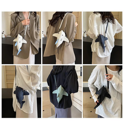 Cute Shark Crossbody Bag for Women | Unique Mini Shoulder Purse