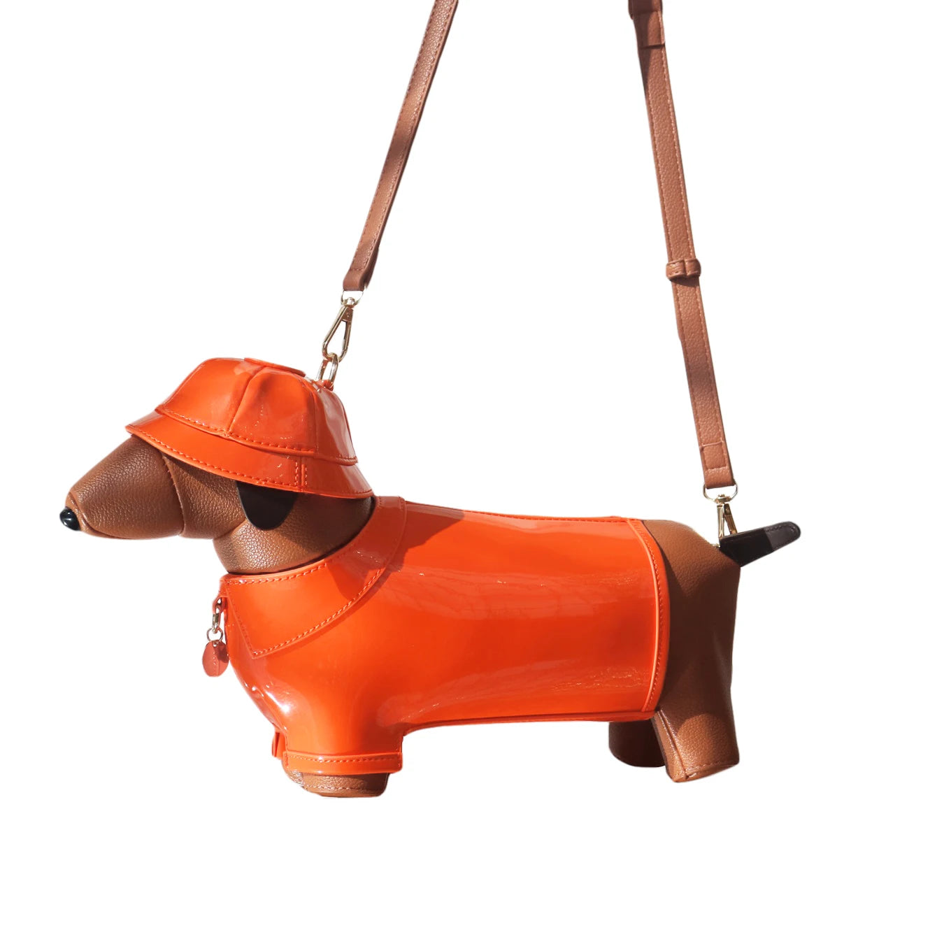 Women's Cute Dog-Shaped Leather Crossbody Bag, Designer Shoulder Purse, Evening & Party Handbag
