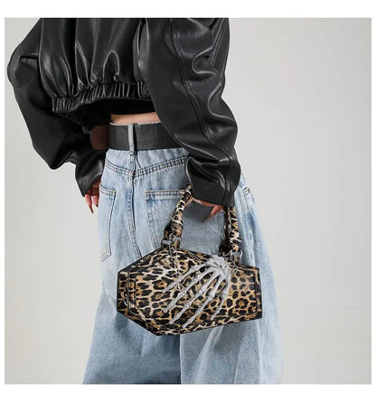 Gothic Coffin Handbag with Skeleton Hand | Alternative Shoulder Bag
