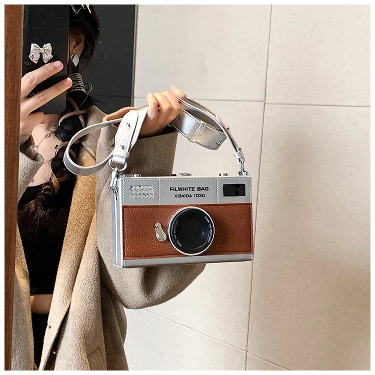 Retro Camera Shaped PU Box Unisex Crossbody Bag 2026 New Versatile Fashion Square Bag Casual Commuting Crossbody Bag