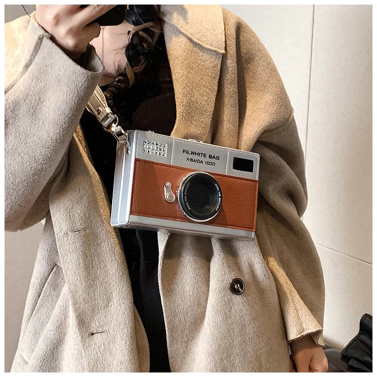 Retro Camera Shaped PU Box Unisex Crossbody Bag 2026 New Versatile Fashion Square Bag Casual Commuting Crossbody Bag