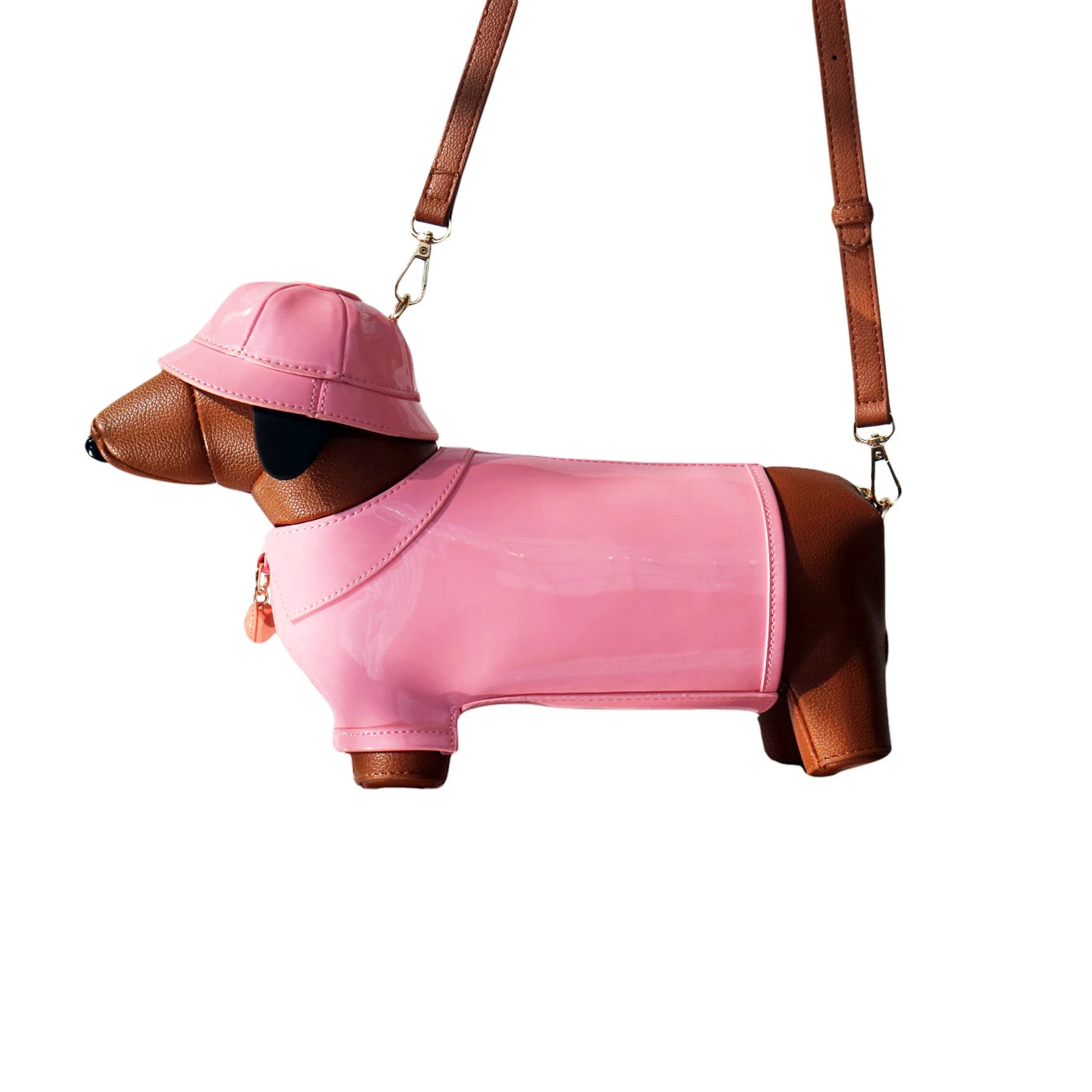 Women's Cute Dog-Shaped Leather Crossbody Bag, Designer Shoulder Purse, Evening & Party Handbag