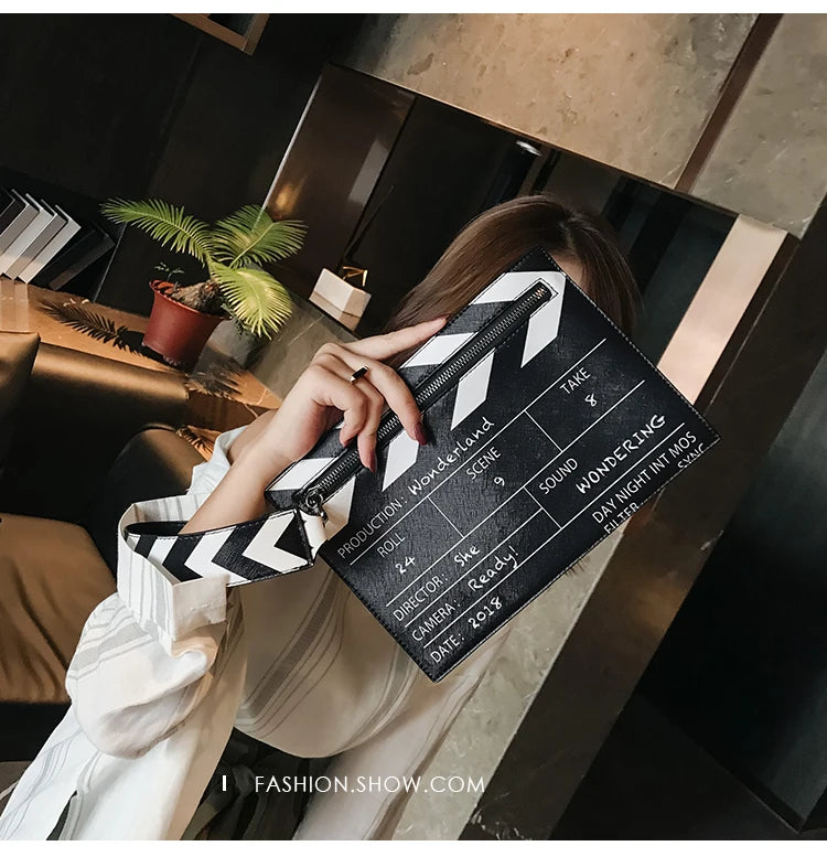 Movie Clapperboard Crossbody Bag | Cute PU Leather Clutch Purse