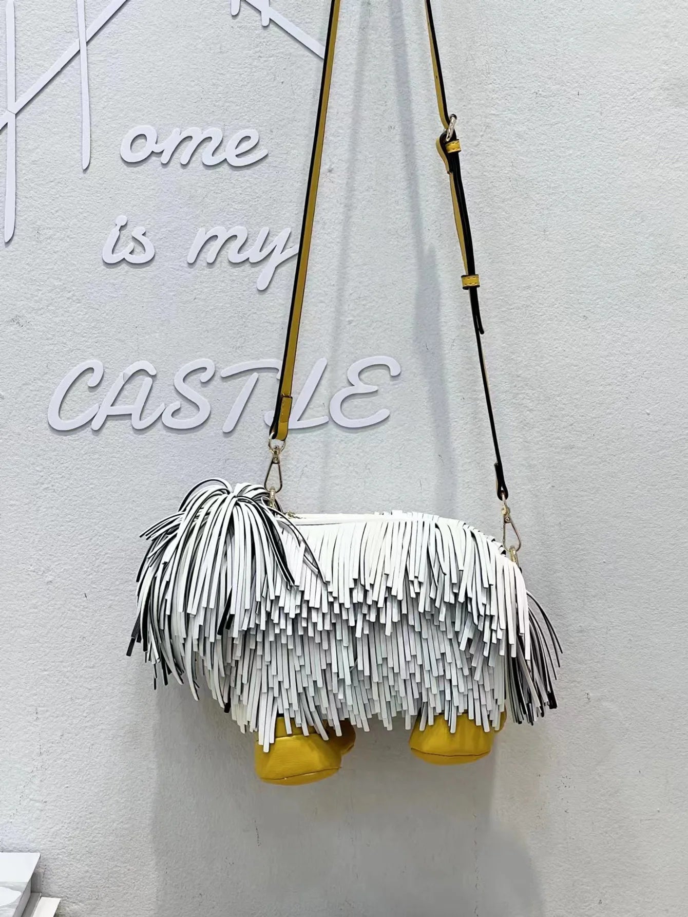 Novelty Tassel Puppy Shape Women's Shoulder Bag Crossbody Cute Cartoon Animal Shape Purses and Handbag Designer Tote Bag
