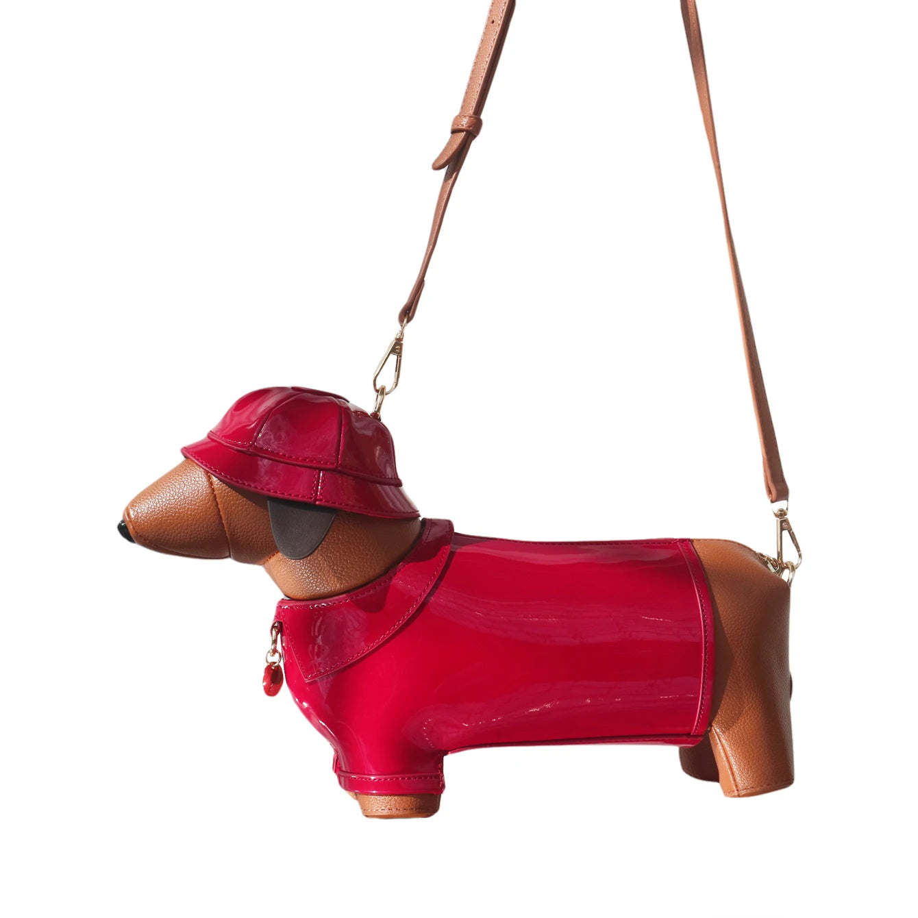 Women's Cute Dog-Shaped Leather Crossbody Bag, Designer Shoulder Purse, Evening & Party Handbag