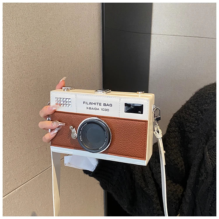 Retro Camera Shaped PU Box Unisex Crossbody Bag 2026 New Versatile Fashion Square Bag Casual Commuting Crossbody Bag