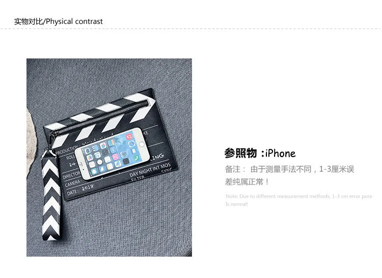 Movie Clapperboard Crossbody Bag | Cute PU Leather Clutch Purse