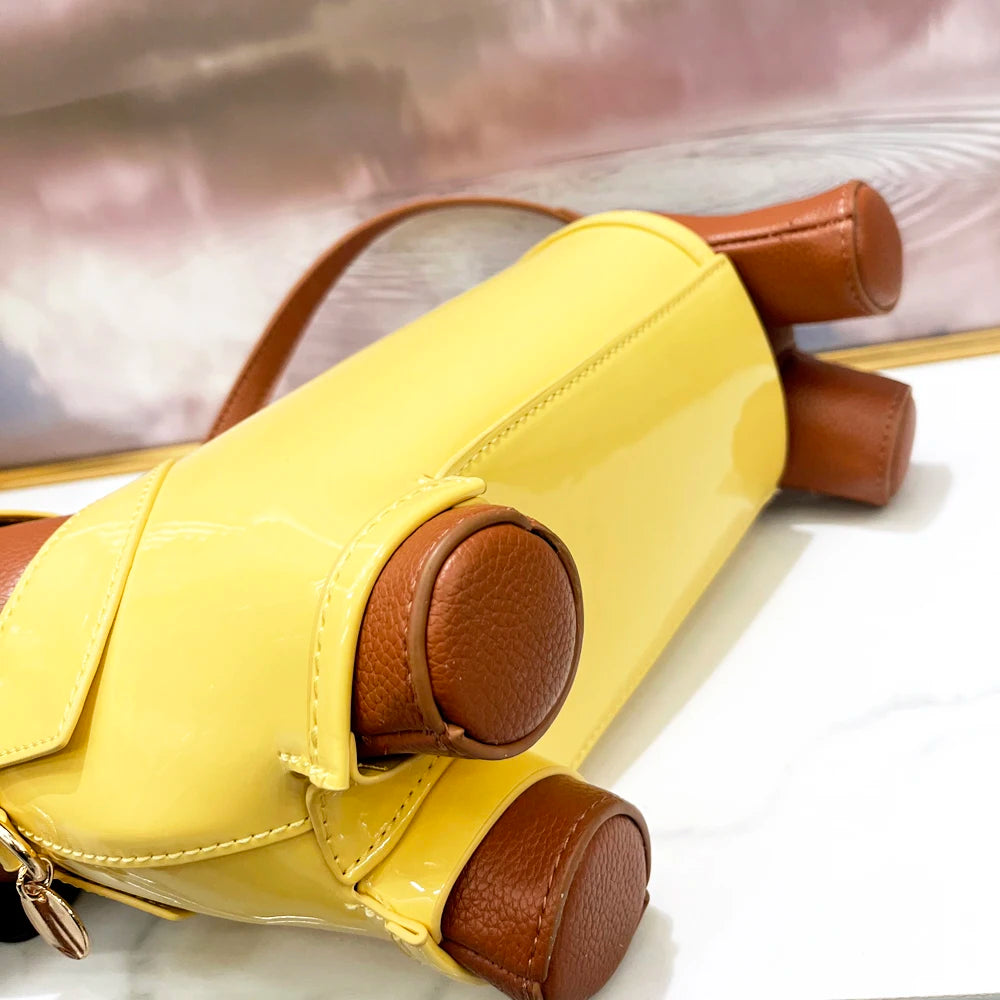 Women's Cute Dog-Shaped Leather Crossbody Bag, Designer Shoulder Purse, Evening & Party Handbag