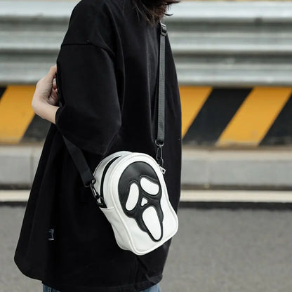 Halloween Ghost Face Crossbody Bag | Unisex Spooky Shoulder Purse