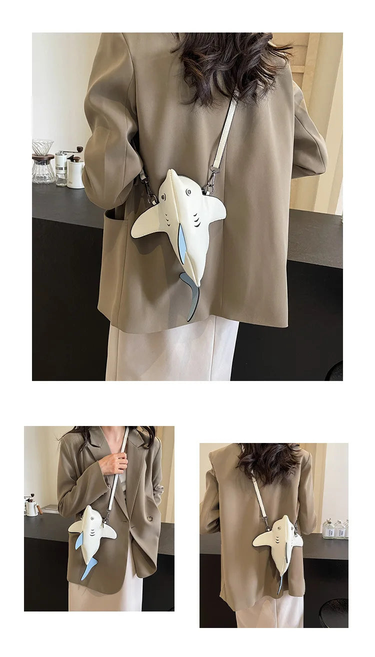 Cute Shark Crossbody Bag for Women | Unique Mini Shoulder Purse