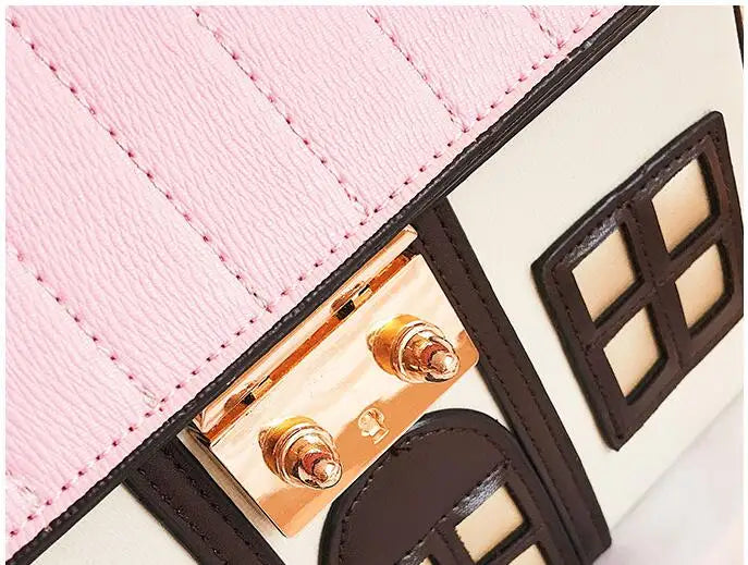 Women's Cute House-Shaped PU Leather Crossbody Bag, Designer Shoulder Bag, Stylish Handbag Purse & Small Tote