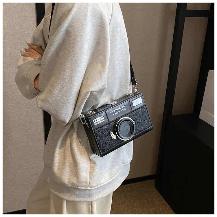 Retro Camera Shaped PU Box Unisex Crossbody Bag 2026 New Versatile Fashion Square Bag Casual Commuting Crossbody Bag
