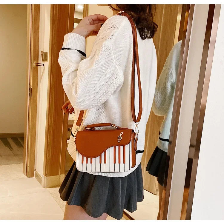 Women's Shoulder Bag Korean Piano Design Women Shoulder Bags PU Leather Messenger Bag Handbag Fashion Corssbody Bag