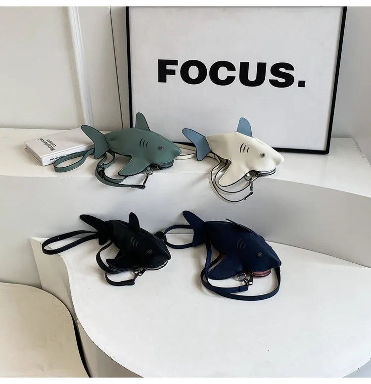 Cute Shark Crossbody Bag for Women | Unique Mini Shoulder Purse