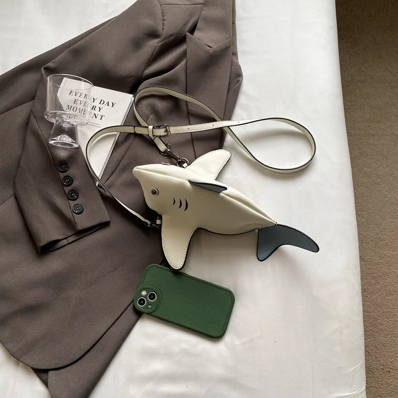 Cute Shark Crossbody Bag for Women | Unique Mini Shoulder Purse