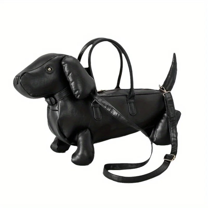 Women's Fashion Creative Design Cute Dachshund Handbag PU Soft Leather Shoulder Messenger Bag