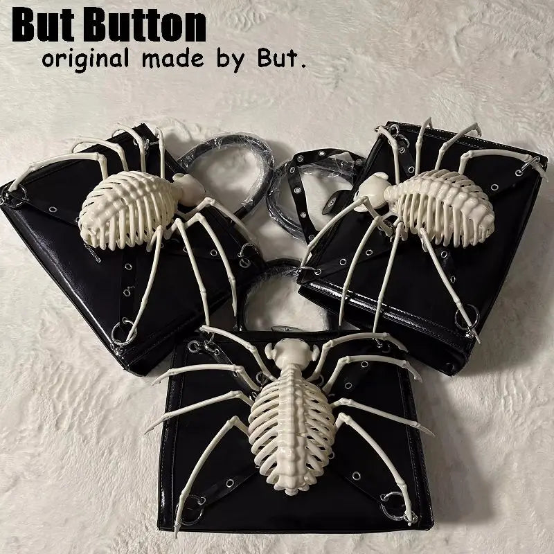 Gothic Spike Shoulder Bag | Y2K Punk Half Moon Handbag