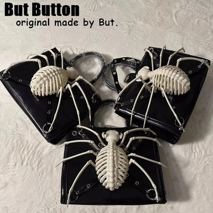 Gothic Spike Shoulder Bag | Y2K Punk Half Moon Handbag
