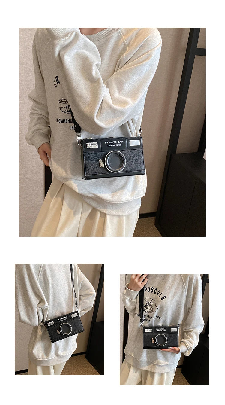 Retro Camera Shaped PU Box Unisex Crossbody Bag 2026 New Versatile Fashion Square Bag Casual Commuting Crossbody Bag