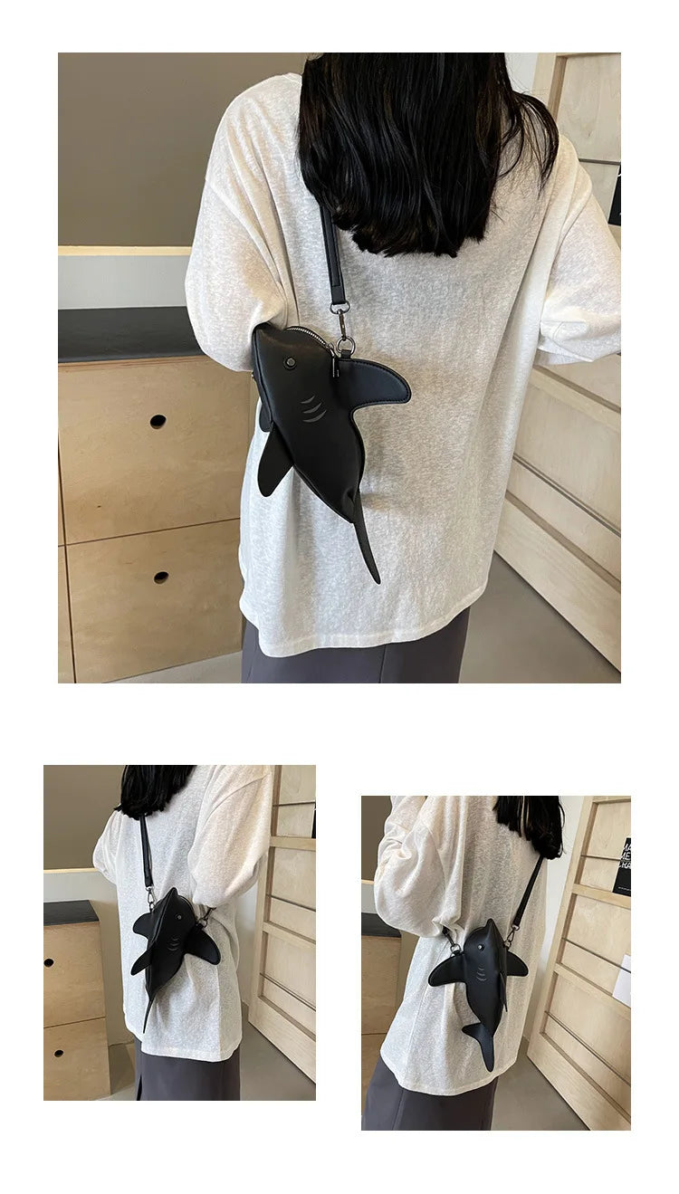 Cute Shark Crossbody Bag for Women | Unique Mini Shoulder Purse