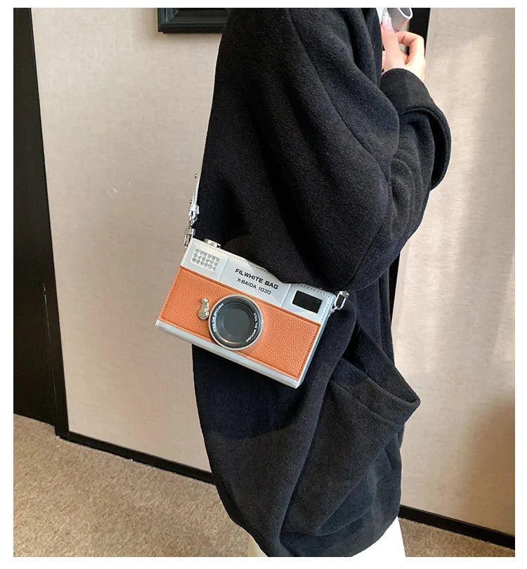 Retro Camera Shaped PU Box Unisex Crossbody Bag 2026 New Versatile Fashion Square Bag Casual Commuting Crossbody Bag