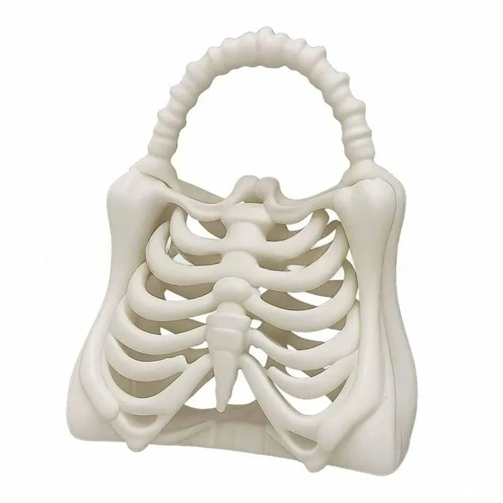 White ribcage-shaped object on a white background