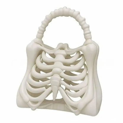 White ribcage-shaped object on a white background