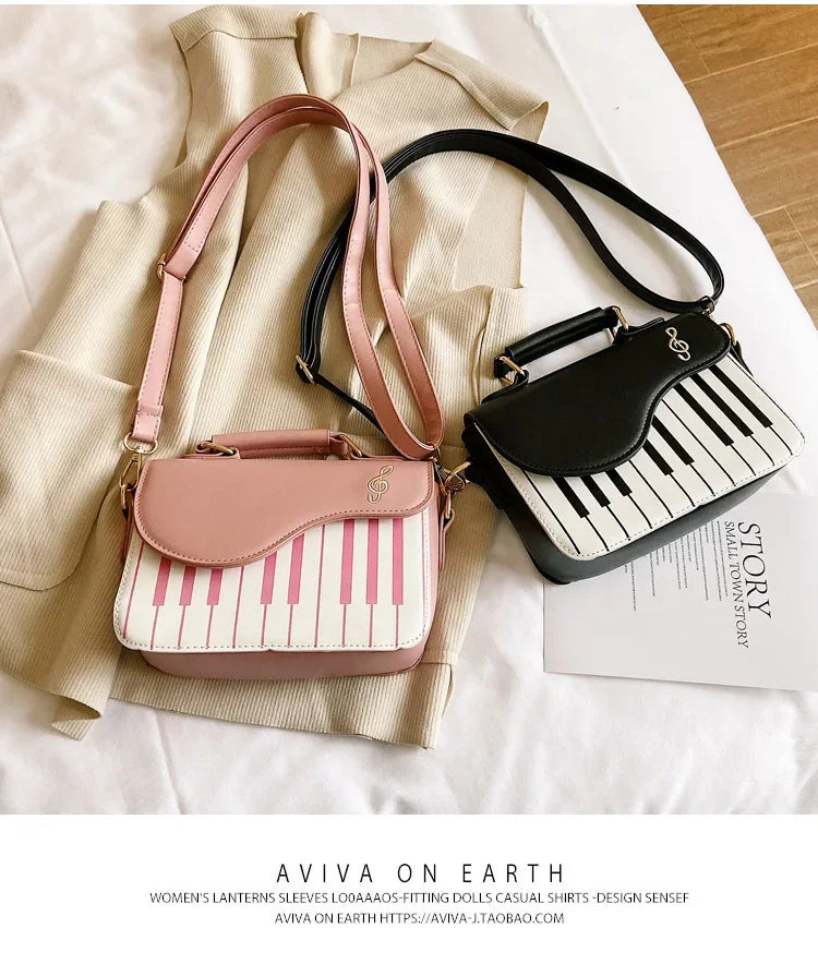 Women's Shoulder Bag Korean Piano Design Women Shoulder Bags PU Leather Messenger Bag Handbag Fashion Corssbody Bag