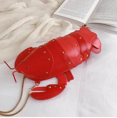 Cute Lobster Crossbody Bag for Women | PU Leather Chain Purse