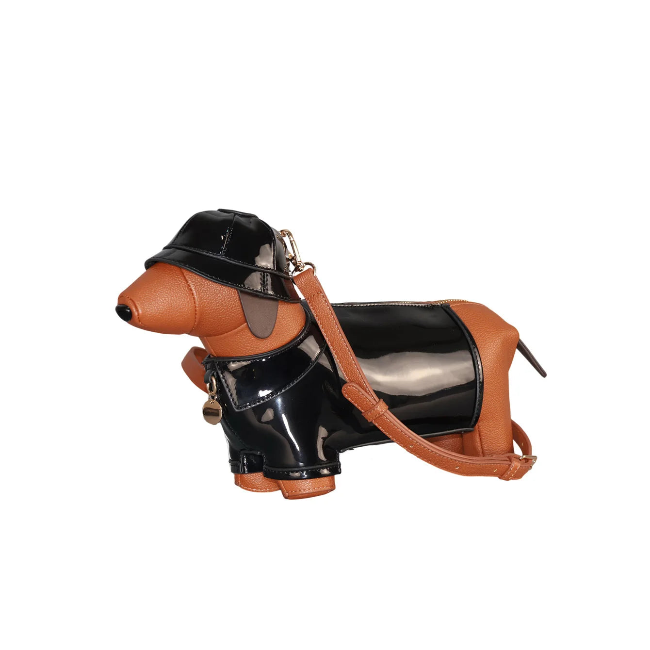 Women's Cute Dog-Shaped Leather Crossbody Bag, Designer Shoulder Purse, Evening & Party Handbag
