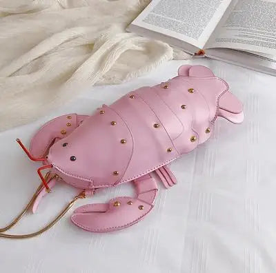 Cute Lobster Crossbody Bag for Women | PU Leather Chain Purse