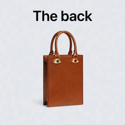 Women's Retro 3D Face Handbag, Unique PU Leather Square Shoulder Bag, Stylish Crossbody Purse