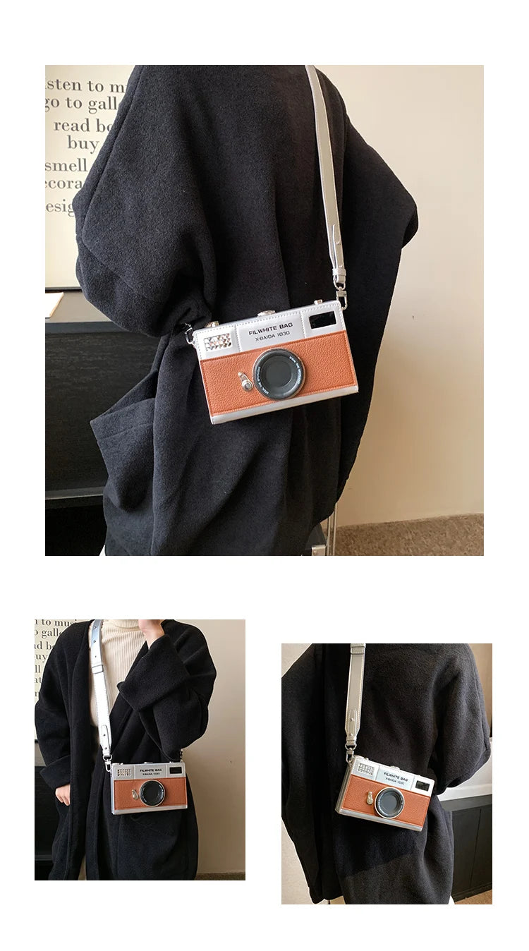 Retro Camera Shaped PU Box Unisex Crossbody Bag 2026 New Versatile Fashion Square Bag Casual Commuting Crossbody Bag
