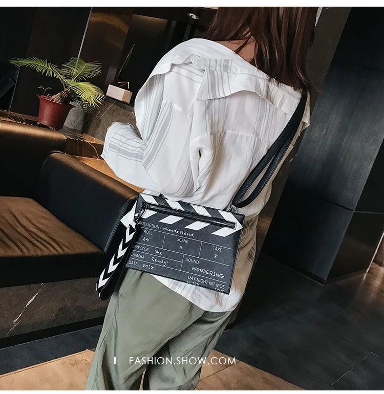 Movie Clapperboard Crossbody Bag | Cute PU Leather Clutch Purse