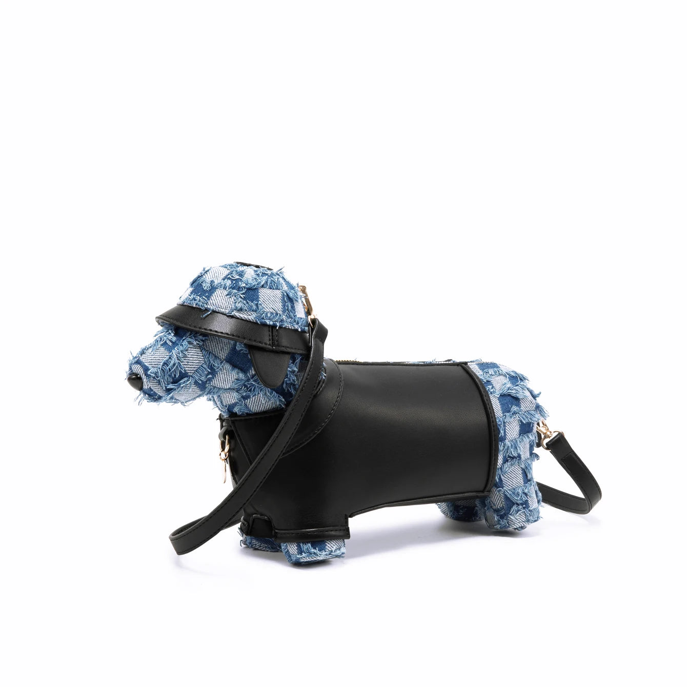 Women's Cute Dog-Shaped Leather Crossbody Bag, Designer Shoulder Purse, Evening & Party Handbag