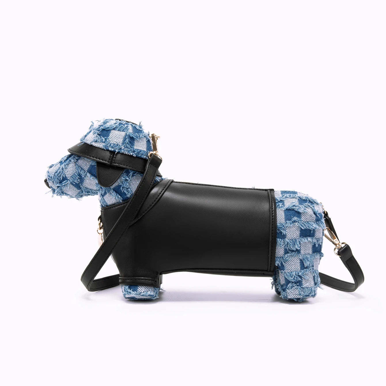 Women's Cute Dog-Shaped Leather Crossbody Bag, Designer Shoulder Purse, Evening & Party Handbag
