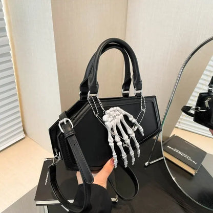 Gothic Coffin Handbag with Skeleton Hand | Alternative Shoulder Bag