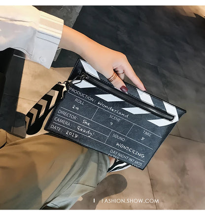 Movie Clapperboard Crossbody Bag | Cute PU Leather Clutch Purse