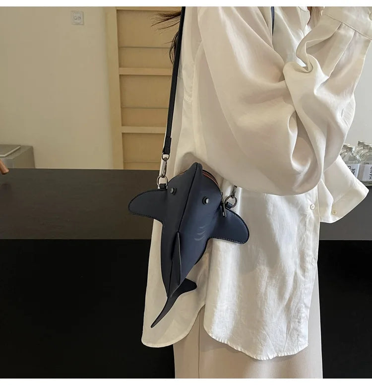 Cute Shark Crossbody Bag for Women | Unique Mini Shoulder Purse