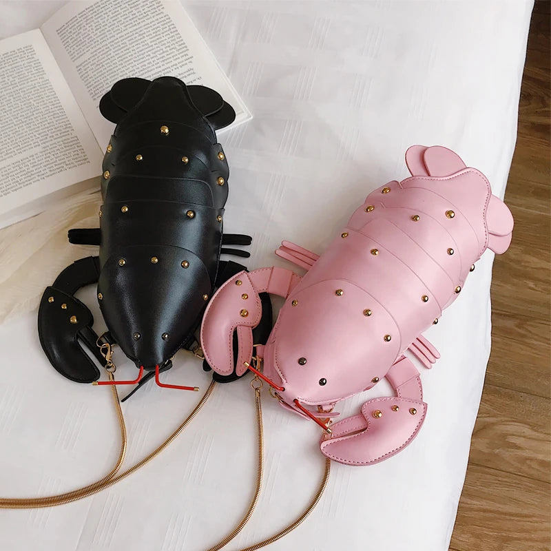 Cute Lobster Crossbody Bag for Women | PU Leather Chain Purse